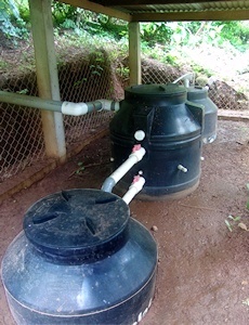 Smaller anaerobic treatment plant installed in a private property