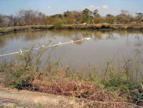 Reservorio con agua contaminada en San Ildefonso